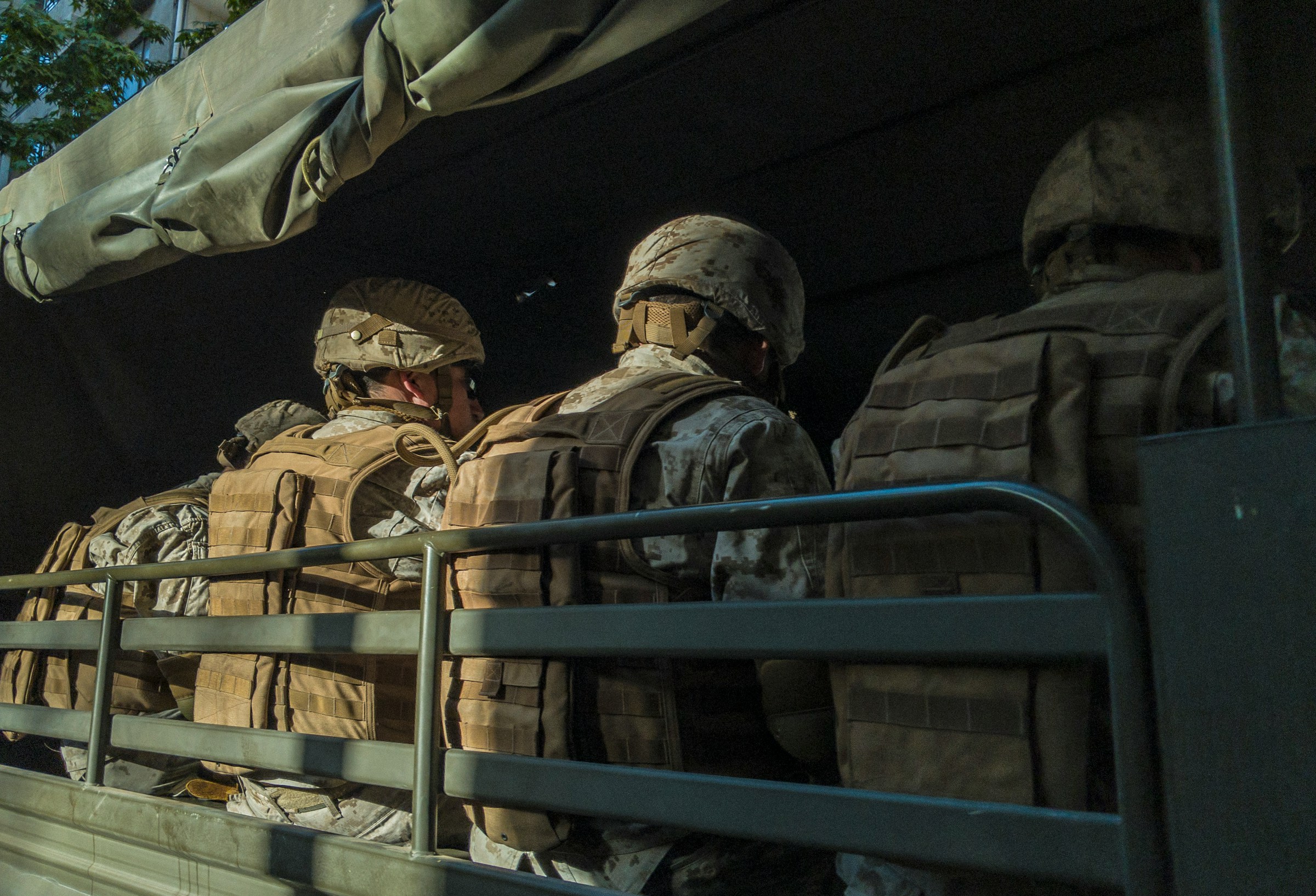 Photo of soldiers in truck